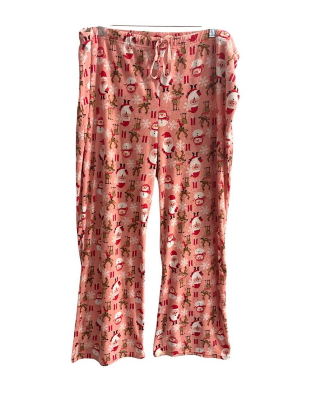 Pink Plus Size Christmas Pajama Pants Santa/Snowman/Reindeer Holiday Womens 2X